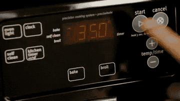 Preheating the oven